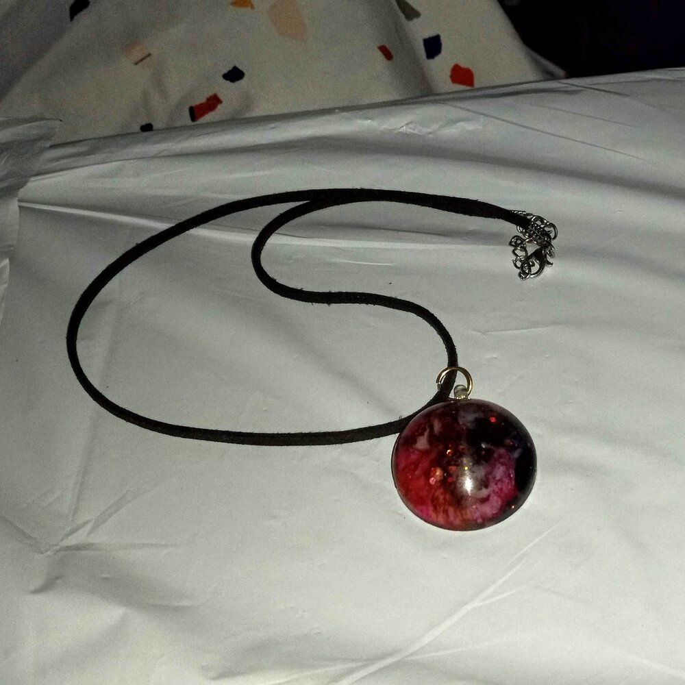 Handmade Multicolored Round Pendant Necklace